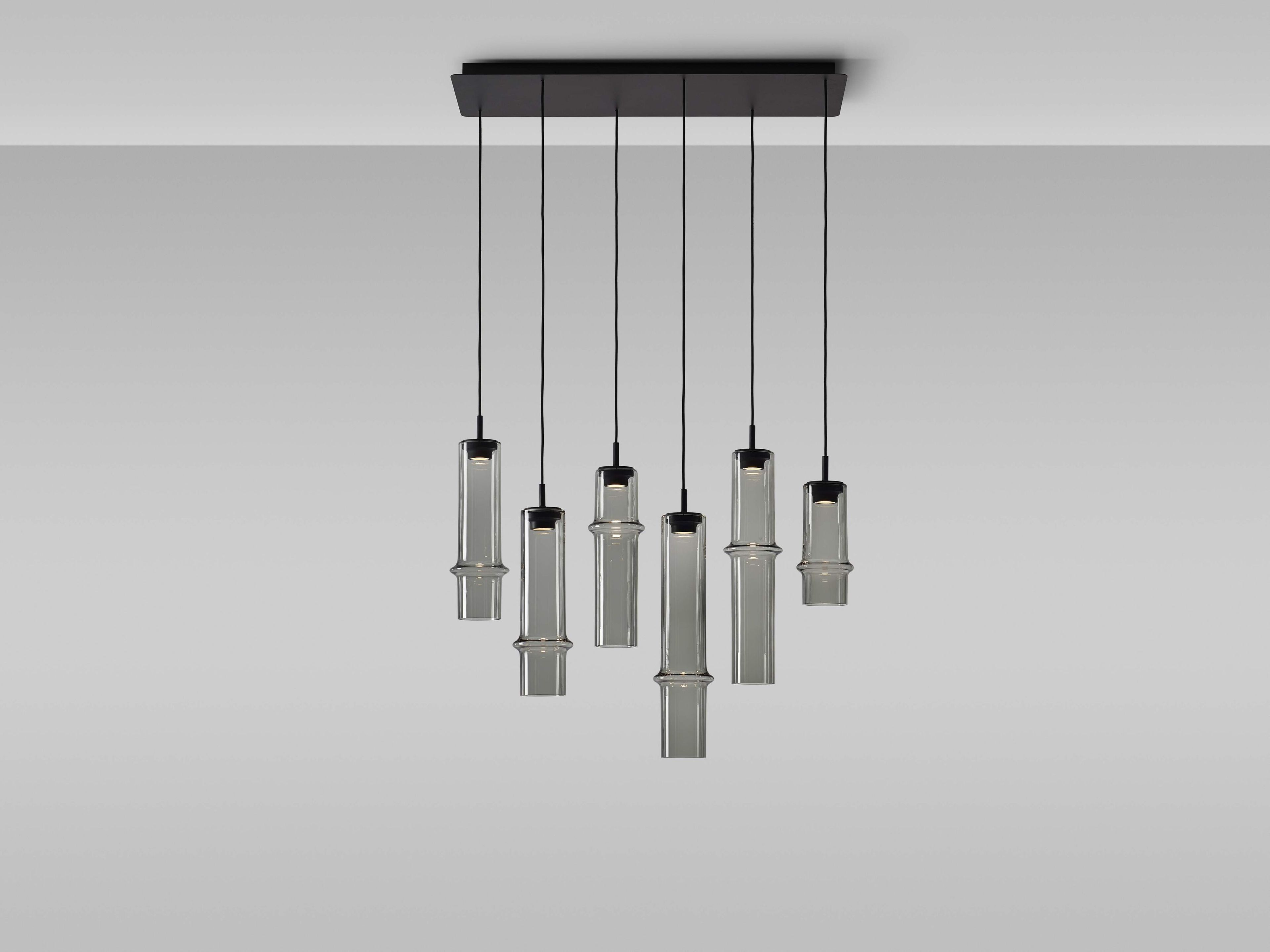 Опаловое стекло ручной работы светодиодный подвесной светильник BROKIS Бамбуковый лес ARCH-00149617 - Вид №13