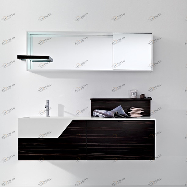 Комбинация ванной комнаты PV13 в отделке Wing Milltek / L41 Bianco / Эбеновое дерево  MILLDUE PIVOT PIVOT13