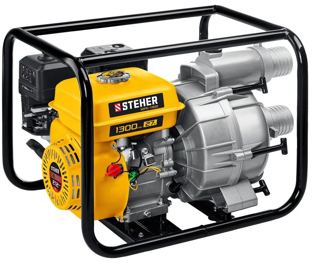 91120699 Мотопомпа Steher WPD-1300 для чистой воды 7 л.с. расход 78000 л/ч STLM-0492386