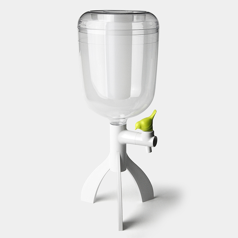 QL10250-GN Диспенсер для воды настольный thirsty bird, 3 л Qualy 