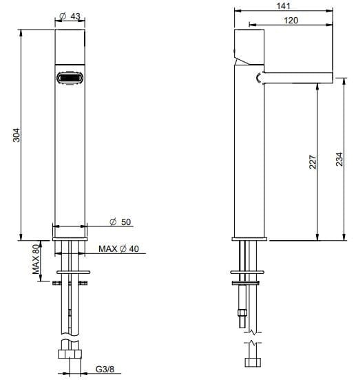 Смеситель для раковины с одним отверстием Rubinetterie Treemme NANOtech ARCH-00107398 - Вид №2