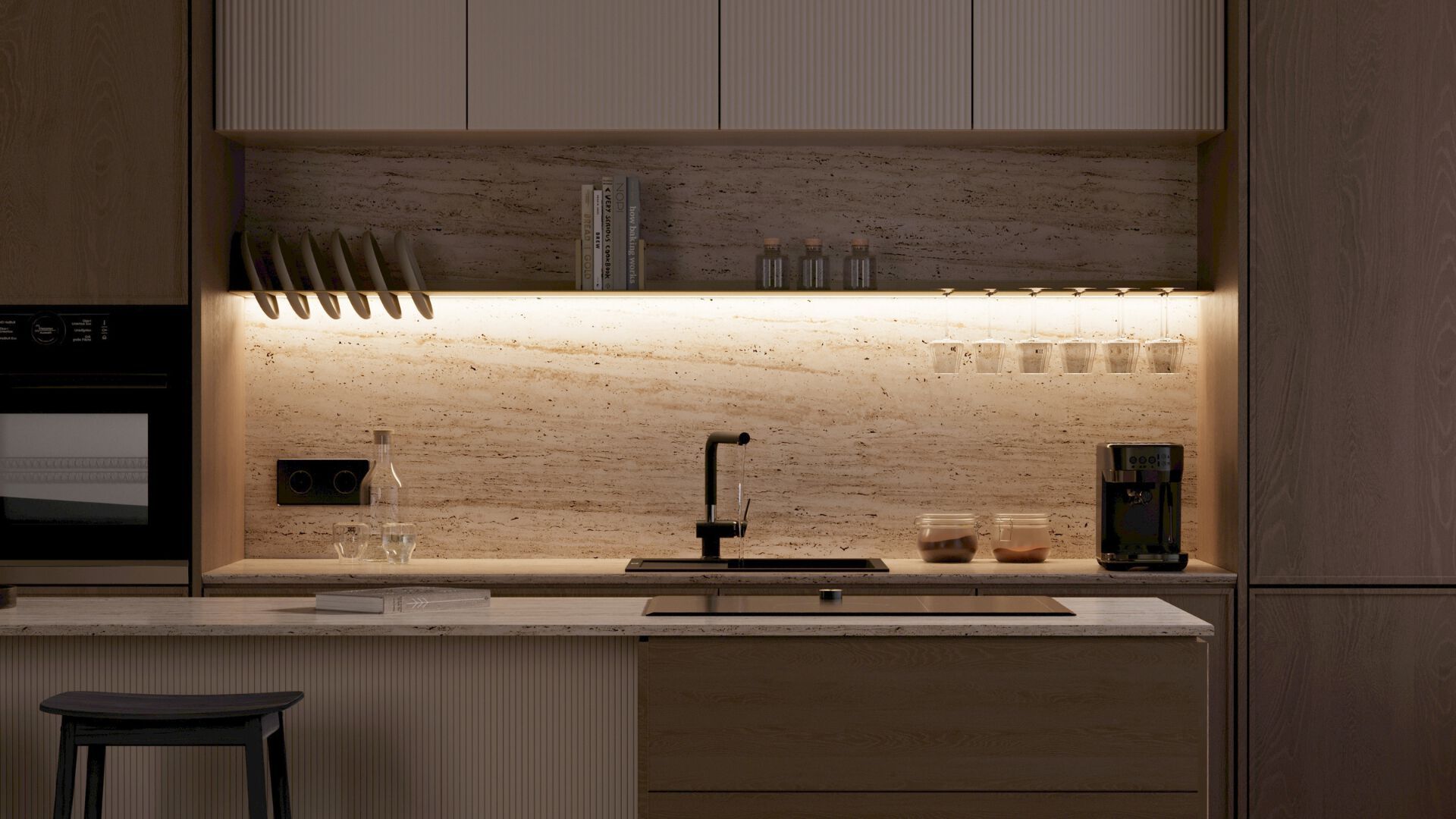 Кухонная полка с крылом Strackk KITCHEN SHELF WITH PLATE RACK ARCH-00010903 - Вид №3