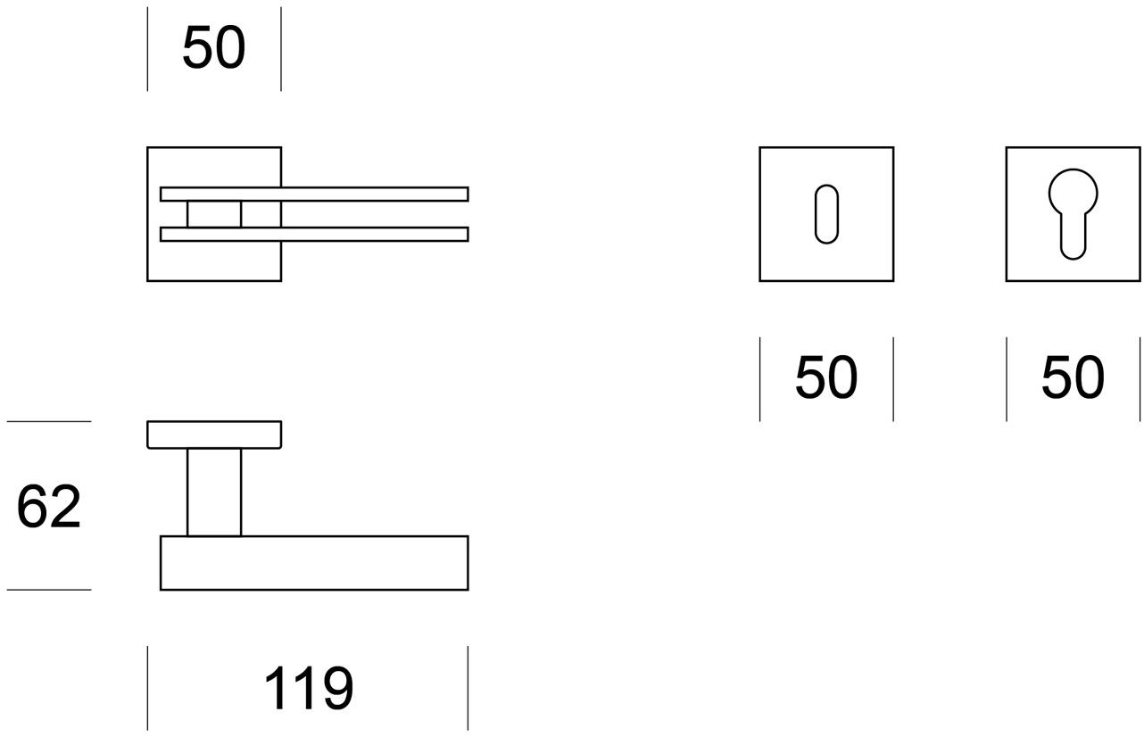 Ento Латунная ручка Zen sq 6080 - Вид №3