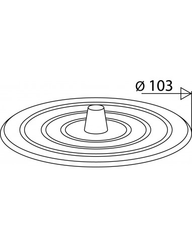 029800 001 00  Универсальный стопор для раковины из керамогранита, нержавеющей стали или синтетического материала, Д. 103 мм, белый, 5 шт. Valentin Белый  - Вид №2