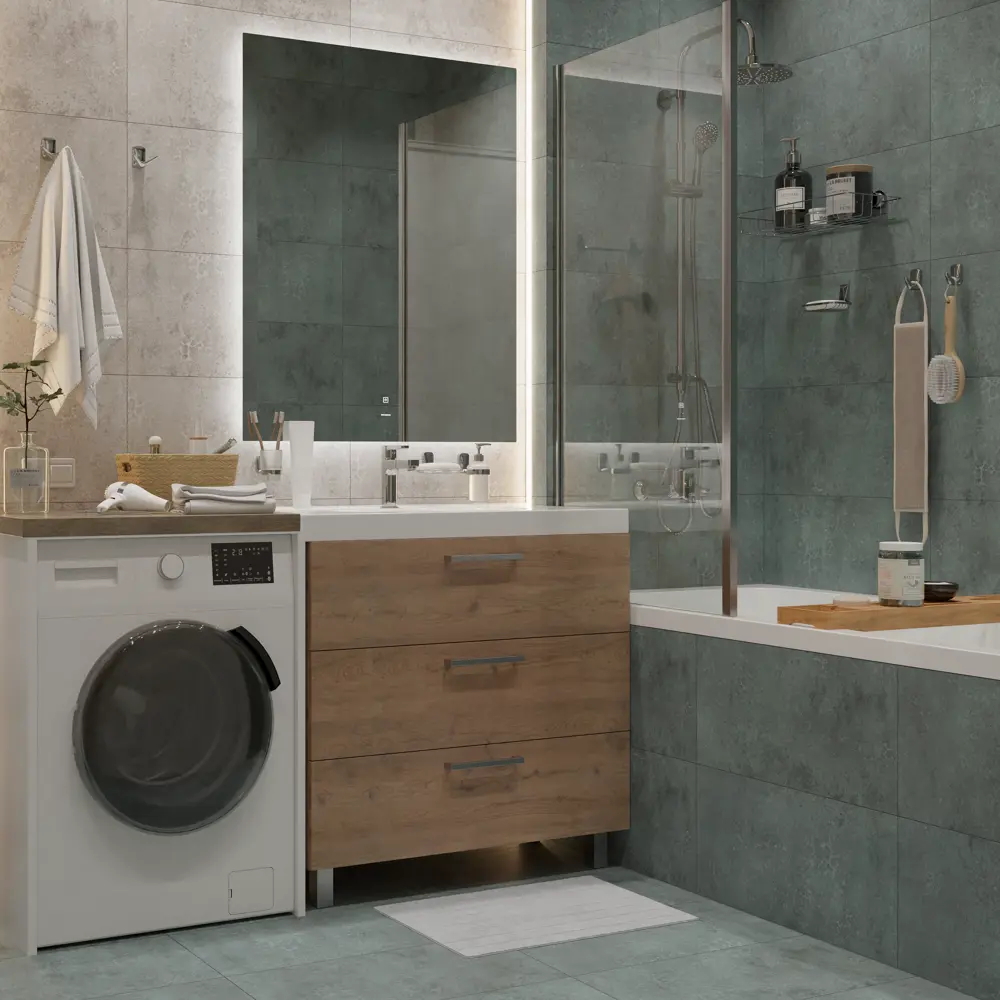 Керамин Айрон: настенная плитка сине-зеленого оттенка 60×30 см 88700679 STLM-0945192