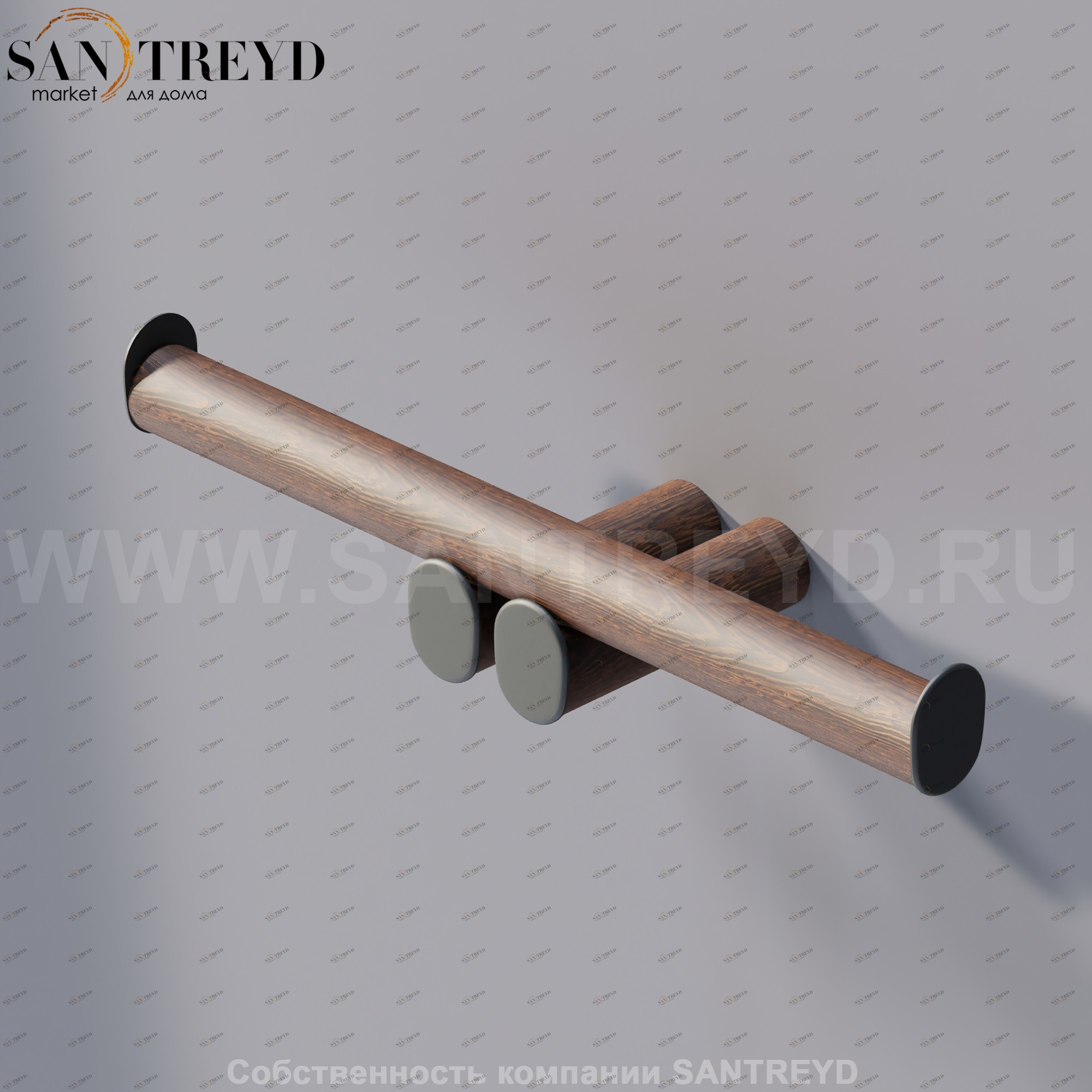 Agape DOT LINE Двойной держатель для туалетной бумаги настенный коричневый дуб ADTL0453.RU ADTL0453RU