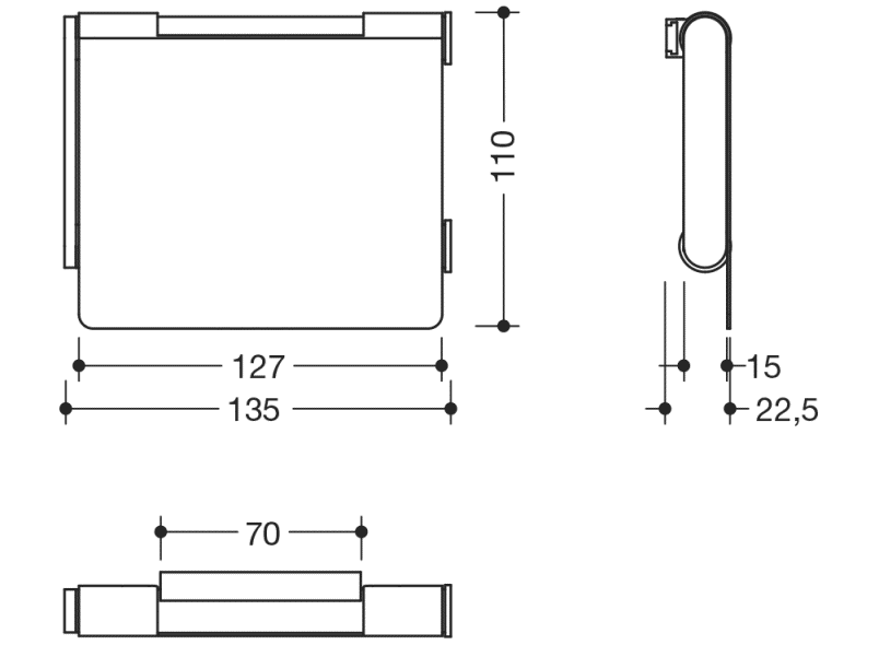 900.21.005XA Держатель рулона туалетной бумаги с крышкой HEWI System 900 - Вид №1