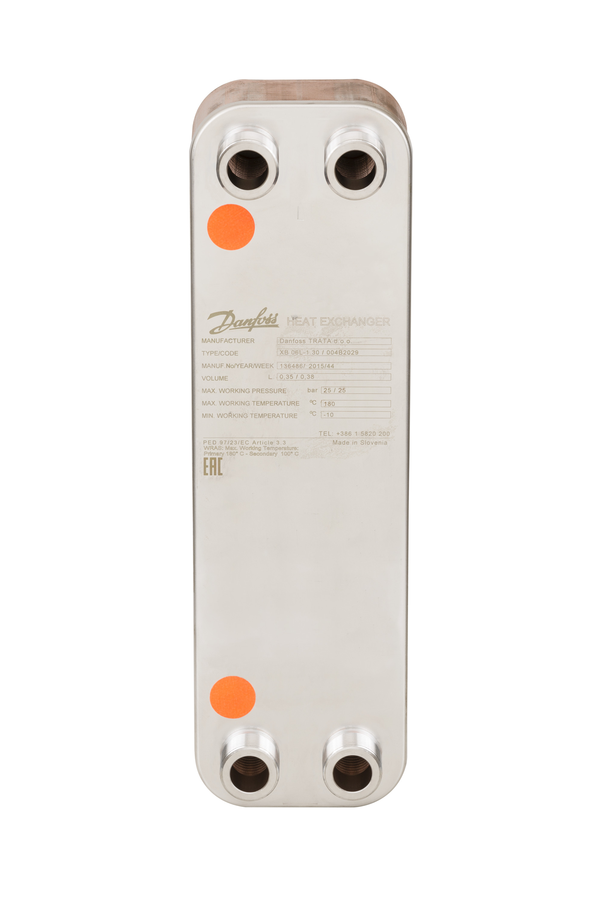 Danfoss Паяный пластинчатый теплообменник серии XB06 XB 06H-1 10 G 3/4Ax20mm 004B2037  - Вид №5