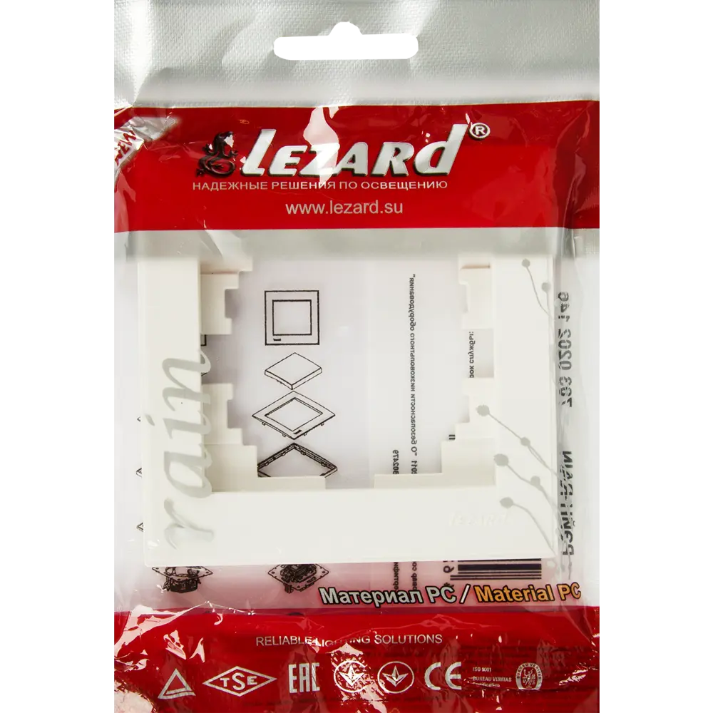 Рамка для розеток и выключателей Lezard Rain 1 пост, цвет белый 17809498 STLM-2131335 Виктория - Вид №4