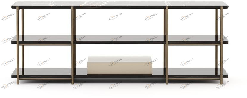 Stylish Club Прямоугольная консоль с бронзовыми и мраморными полками Her Scf.he05
