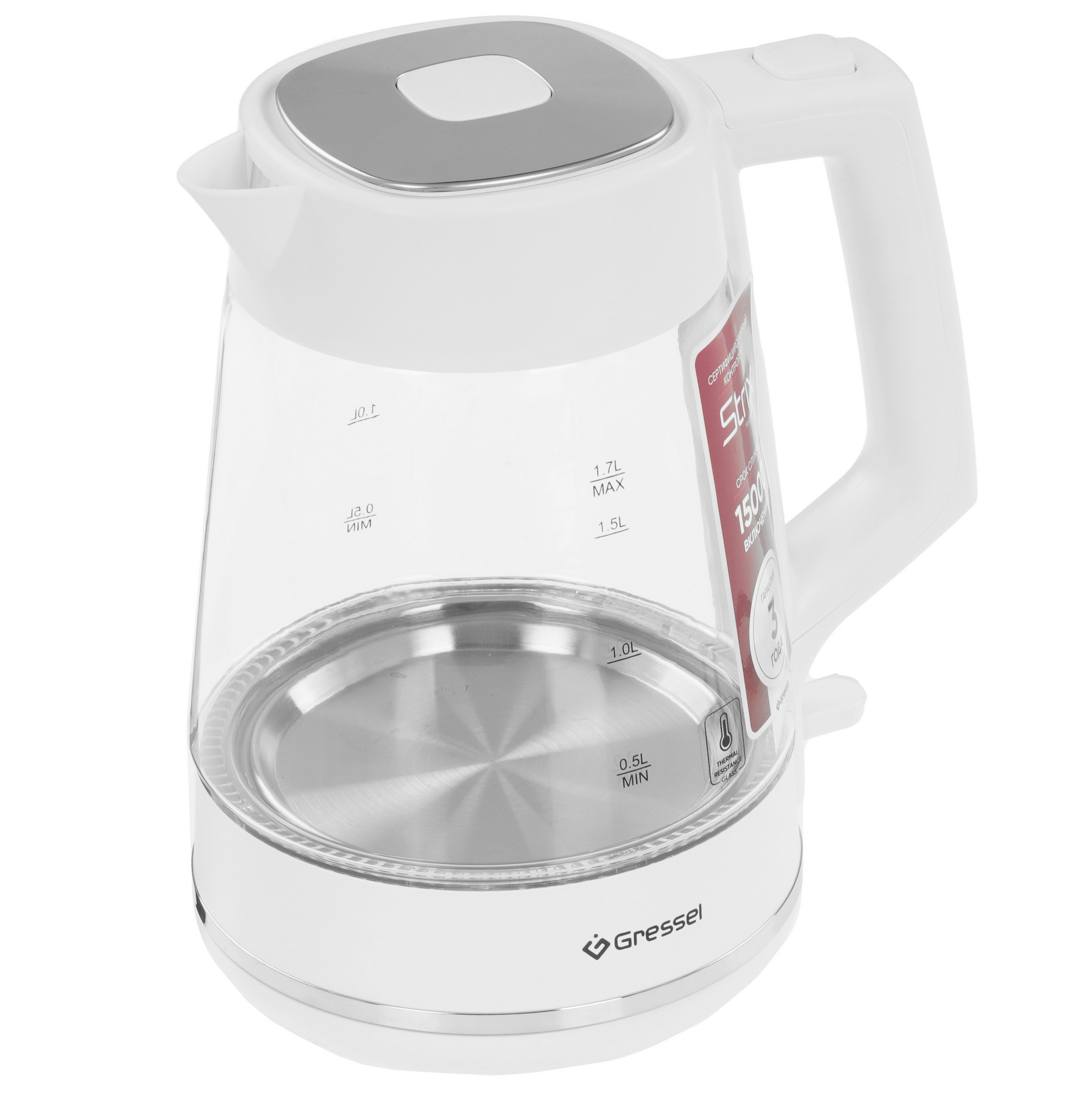 9256874 Электрочайник Gressel RGRK-771114 белый STDN-0082452 - Вид №3