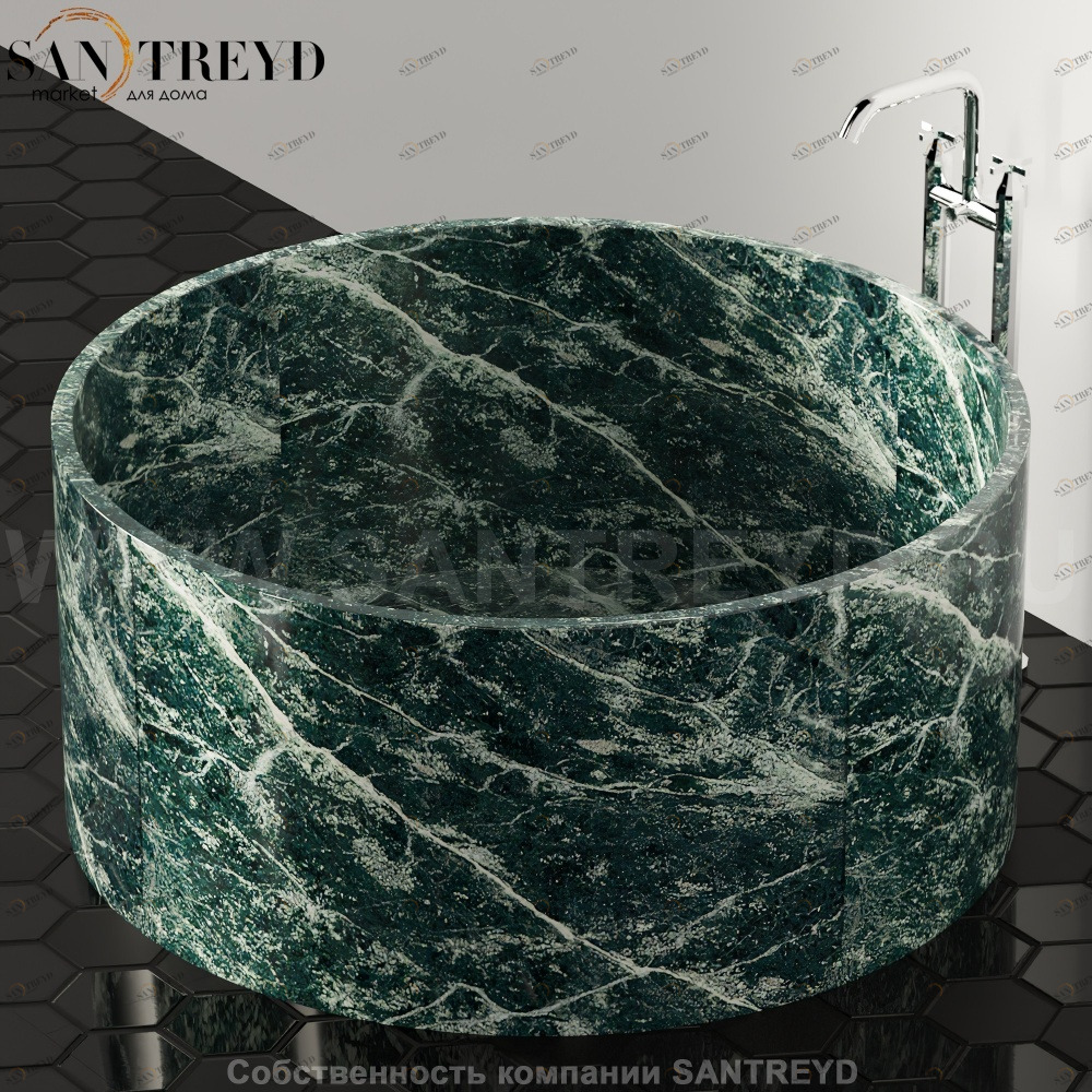 Ванна свободностоящая IN-OUT зеленый мрамор Agape IN -OUT AVAS1041VP