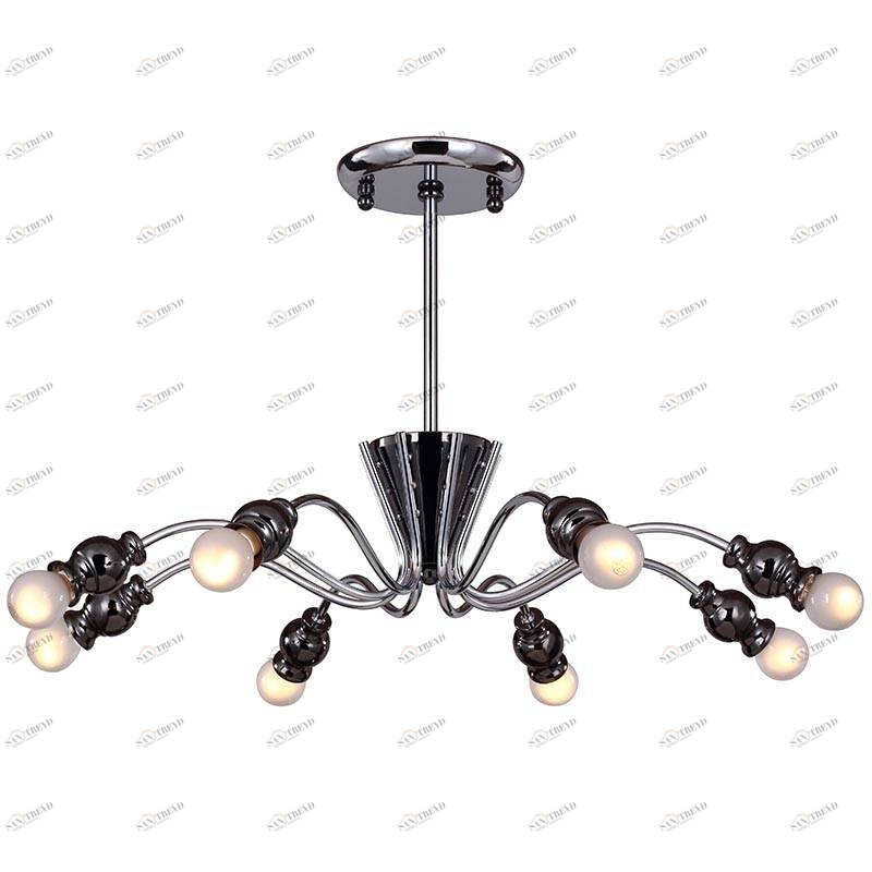 Люстра дизайнерская Bundle черная хром 1597-8P SUPERNW БЕЗ ПЛАФОНОВ 057166 Черный 