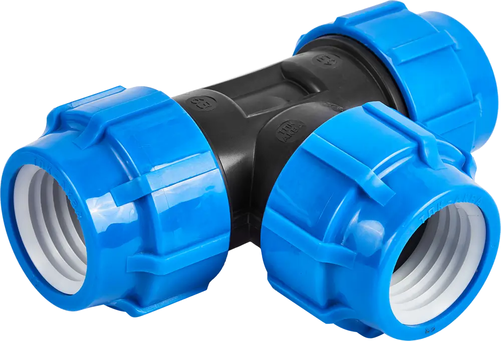 Тройник ПНД Политэк 63x63x63 мм для систем водоснабжения 82382625