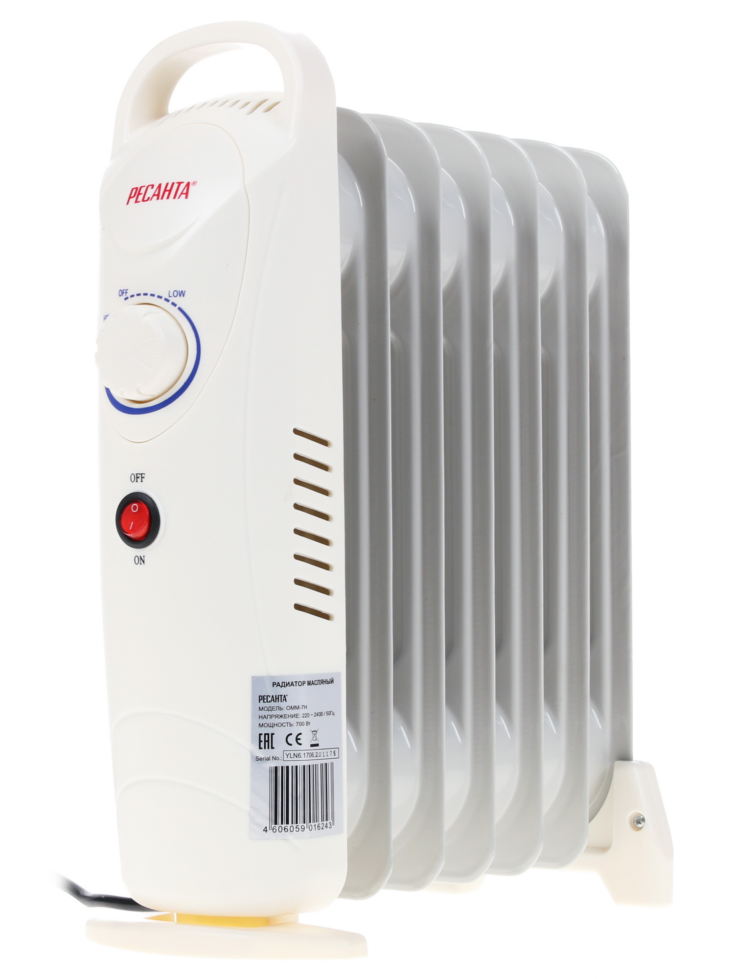 1076913 Масляный обогреватель Ресанта ОММ-7Н белый STDN-0145356 - Вид №2