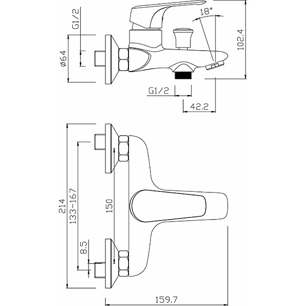 35-05L ATLANTA  Смеситель для ванны  ARGO kran 3505latlanta - Вид №1