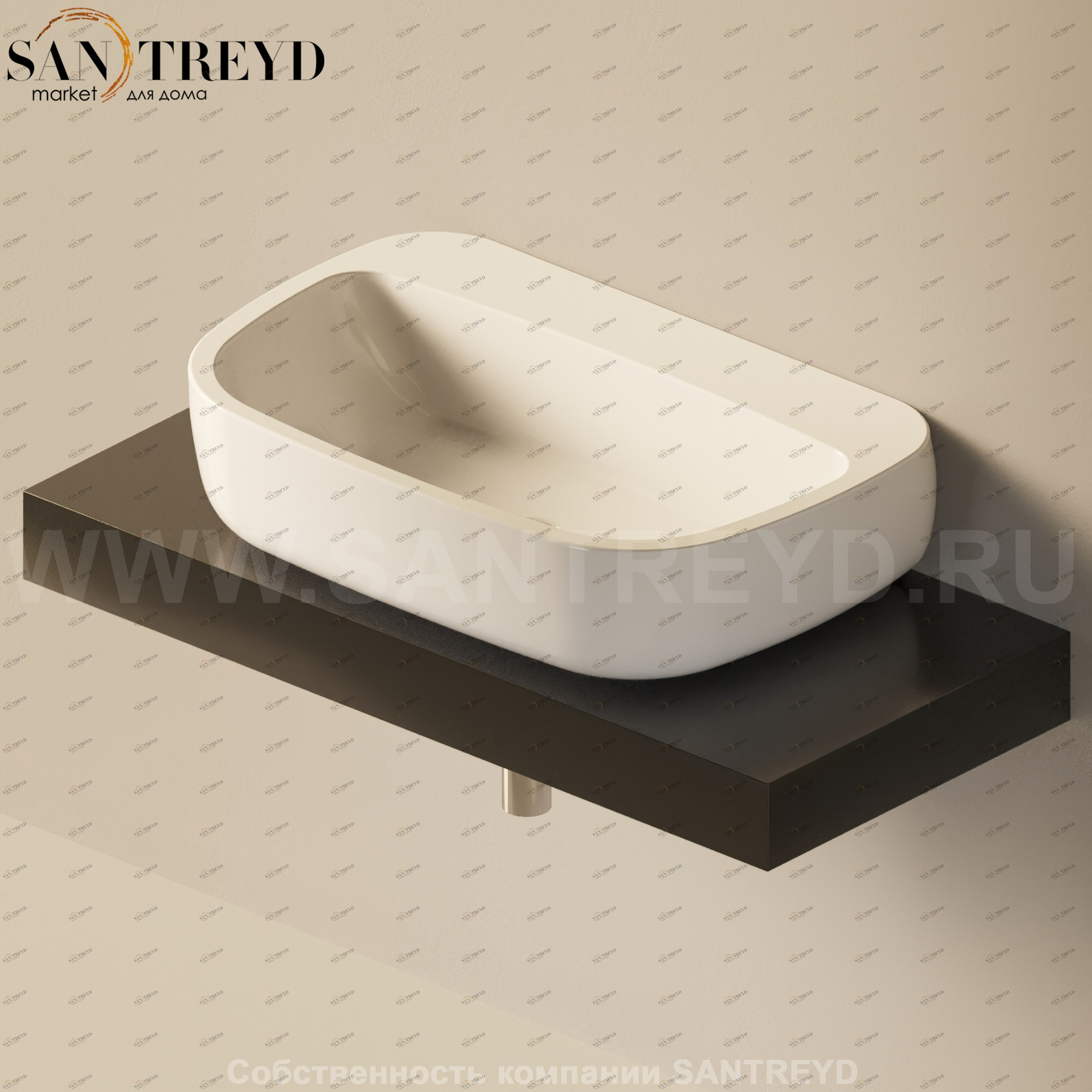 Flaminia FORTY6 Столешница от 100 до 250 см черная F6MN74.9017 Ceramica Flaminia F6MN749017