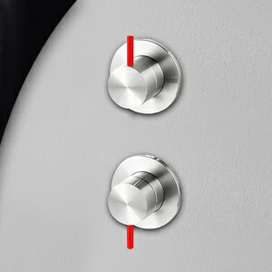 Смеситель для душа глянцевая сталь с красной ручкой Toki Radomonte TKI9LCIL25