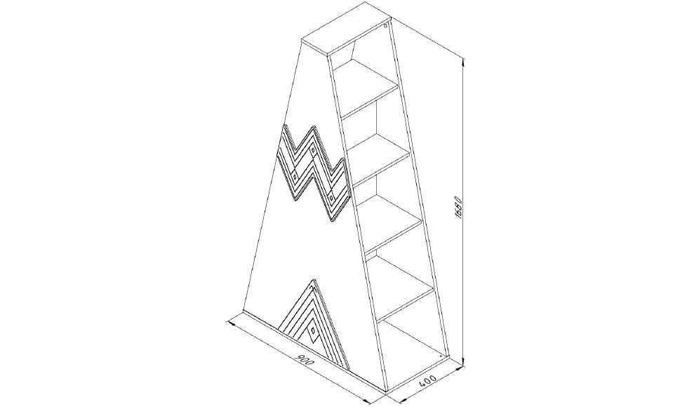 Детский стеллаж-вигвам "Апачи" МАНДАРИН АПАЧИ 178641 Оранжевый;молочный Santreyd  - Вид №2