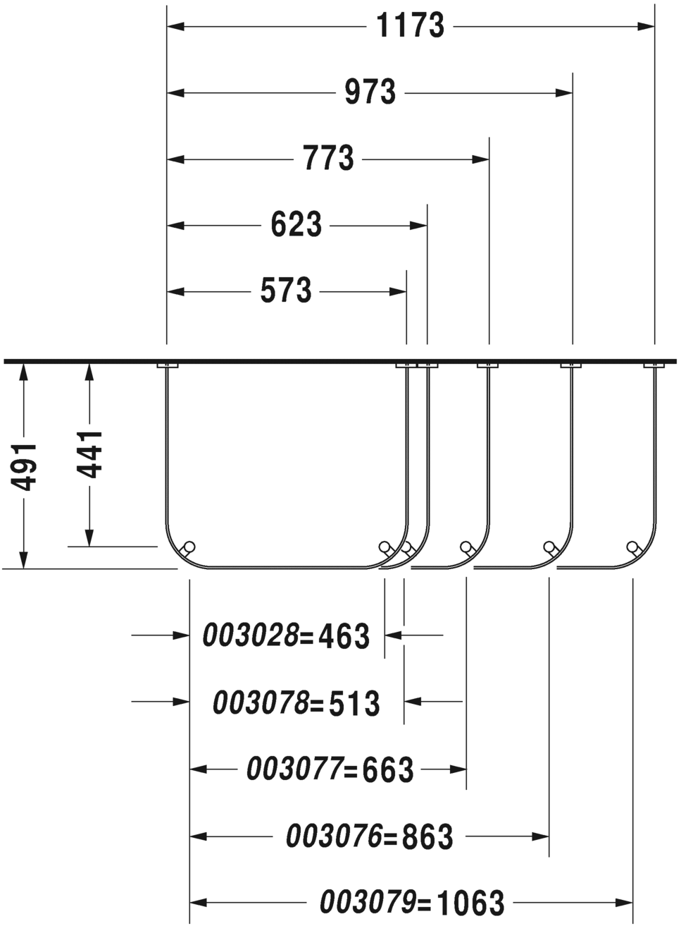 0030281000 Happy D.2 Металлическая консоль Хром Duravit - Вид №1