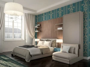 TUMIDEI Двуспальная кровать со встроенными прикроватными тумбочками On-off