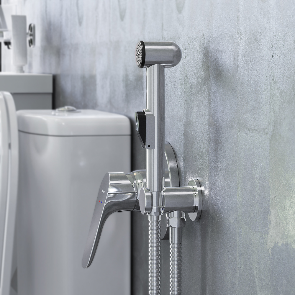 777510000 смеситель монтируемый в стену с гиг. душем Damixa Origin Bit  - Вид №1