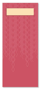 47432938 Бордовый карман для столовых приборов с кремовой салфеткой Tork