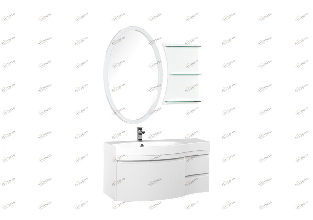 Мебель для ванной Aquanet Опера 115 L белый (3 ящика) 00169448