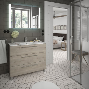 23238 SALGAR Мебель для умывальника FUSSION CHROME 1000 3 ящика NATURAL 997 x 868 x 450 мм Естественный