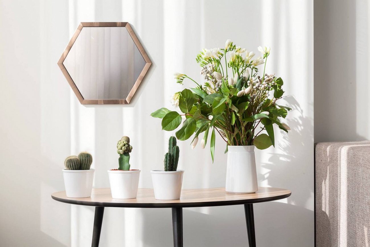 Журнальный столик с дубовой столешницей и белым кантом "Почка" WOODI  00-3966486 Беленый дуб;бежевый  - Вид №9