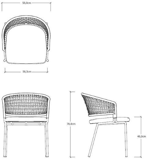 TRIBÙ Садовый стул с подлокотниками Ctr 01118 - Вид №8