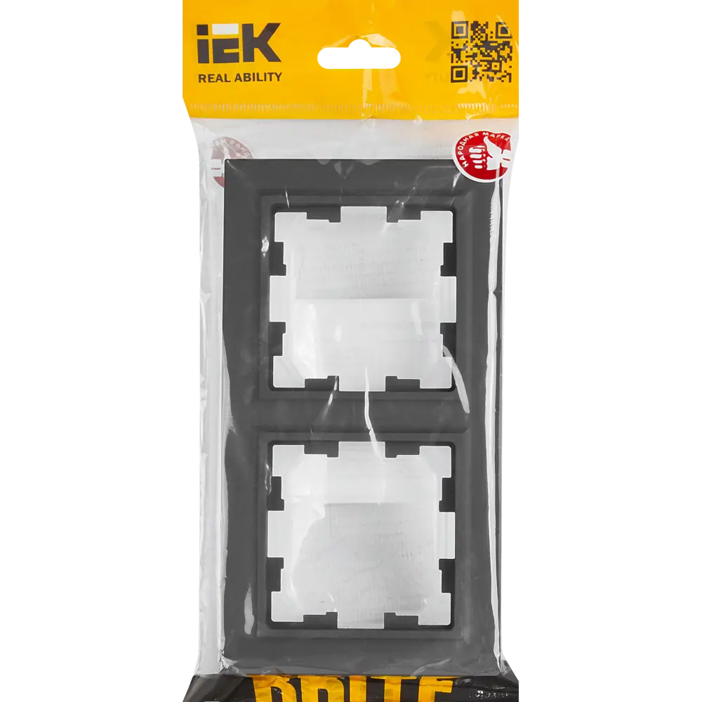 Рамка для розеток IEK Brite 2 поста IP44 графит матовый 87761348 STLM-1118809 - Вид №3