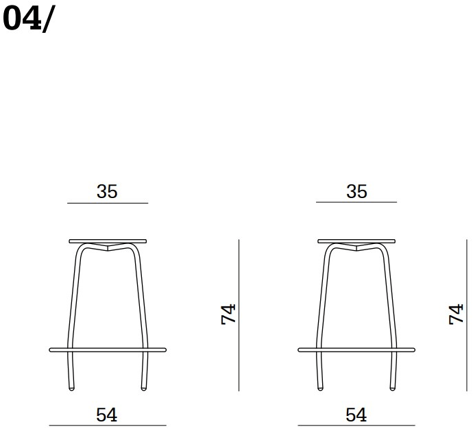 Linea Fabbrica Высокий табурет из бука с подставкой для ног Mea wood sun-id-1401447 - Вид №1
