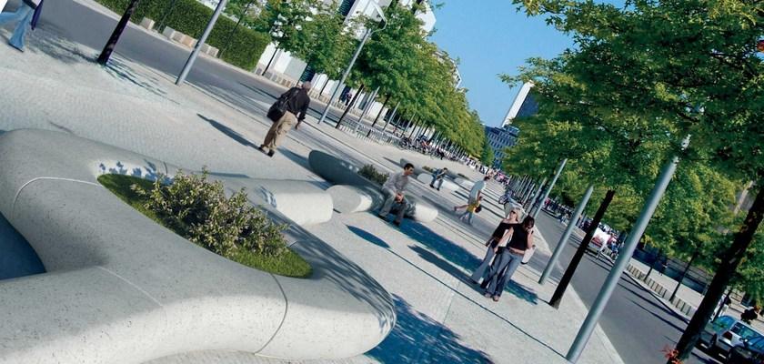 Metalco Модульная изогнутая скамья из реконструированного камня sun-id-1481331 - Вид №2