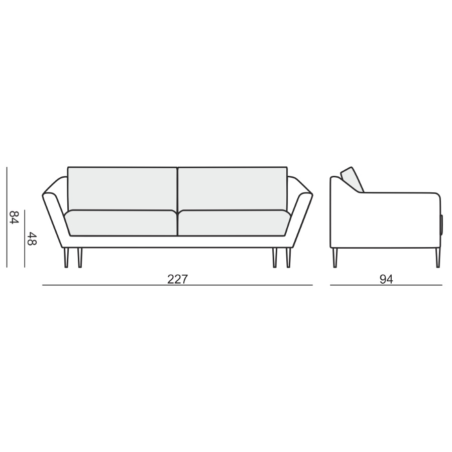 Диван Agda трехместный, голубой Sits S1014 - Вид №8