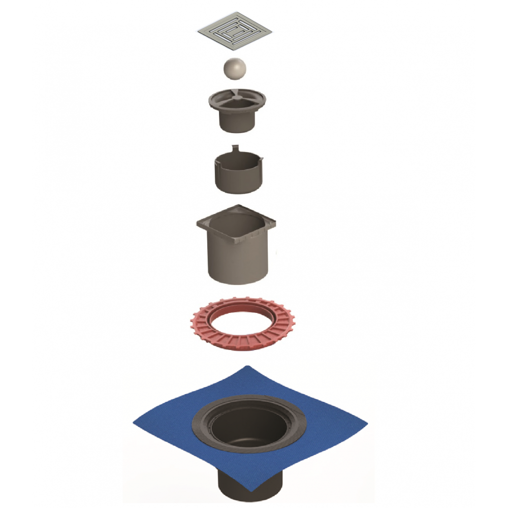 090471 Трап водосток ZENTRUM Uno 100х100  Berges ZENTRUM Uno  - Вид №2