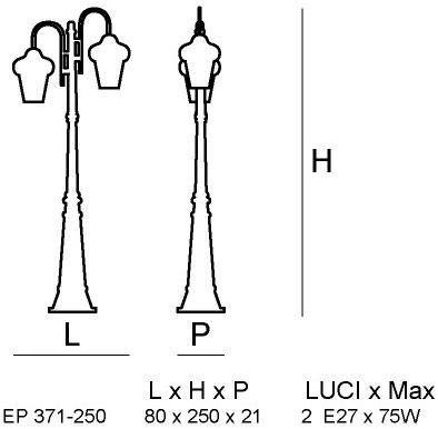 Siru Фонарь садовый фонарный столб Piazza Ep114-250 - Вид №1