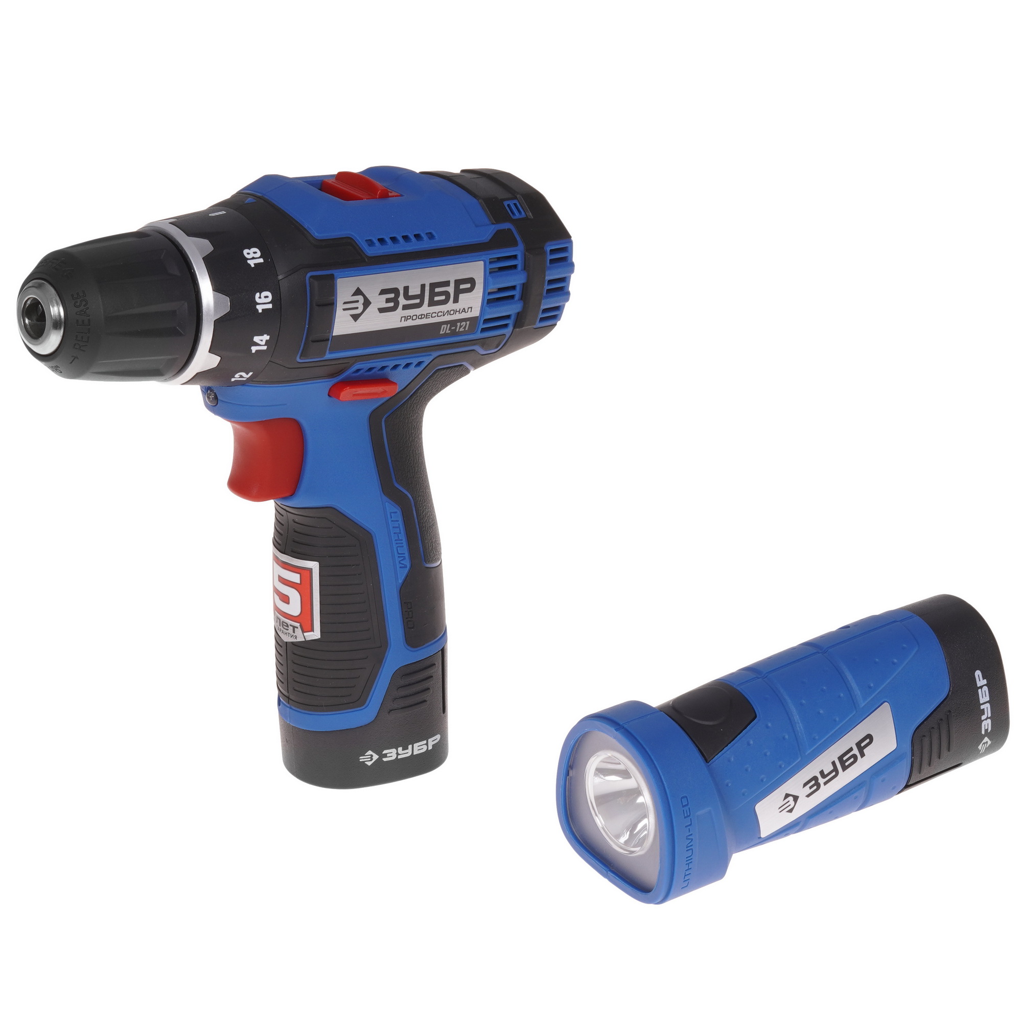 Набор электроинструментов Зубр DL-121-22F + LED фонарь 12V MAX LITHIUM PRO 9909104 STDN-0139606