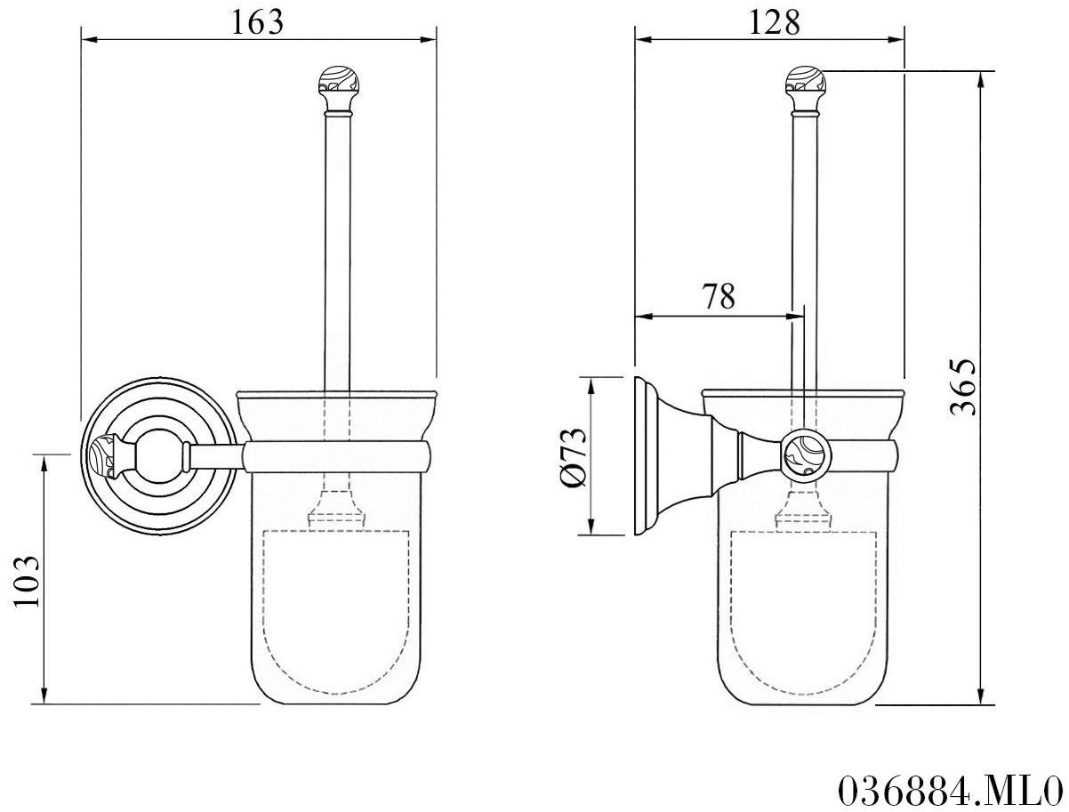 Bronces Mestre Ершик для унитаза настенный Atlantica precious 036884.ml0.01 - Вид №1