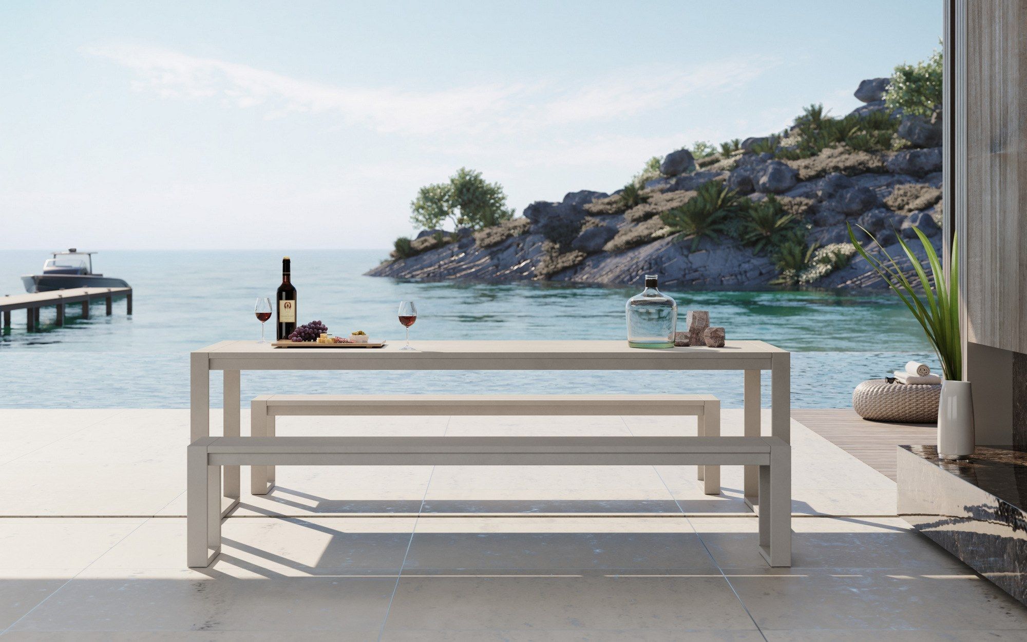 Алюминиевая садовая скамейка с порошковым покрытием Case Eos ARCH-00129468 - Вид №7