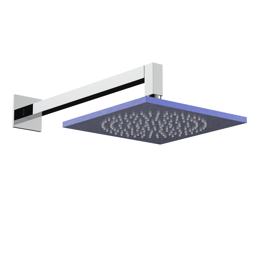 Graffio Квадратная лейка душа 200 × 200 мм с квадратным держателем 350 мм. TA841  - Вид №1