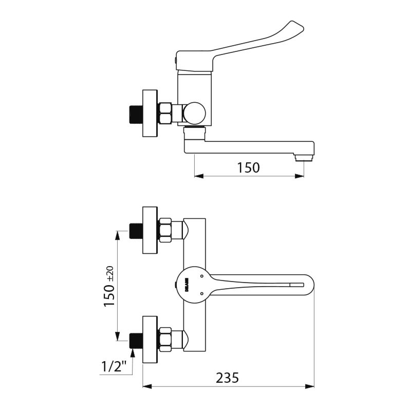 2446LEPS Смеситель для раковины с балансировкой давления SECURITHERM EP DELABIE  - Вид №1