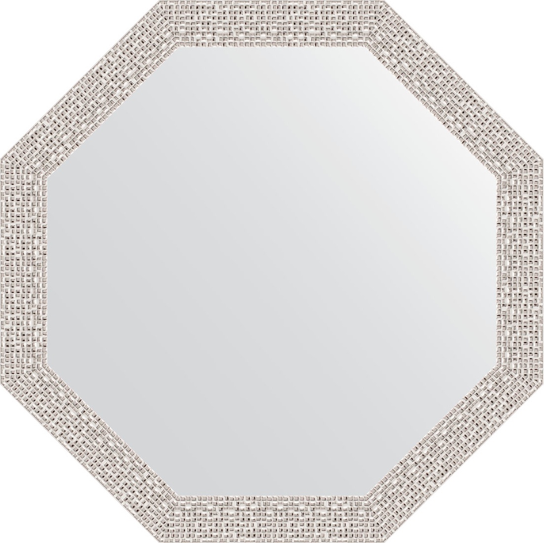 BY 3957 Зеркало в багетной раме - мозаика хром 46 mm EVOFORM Octagon