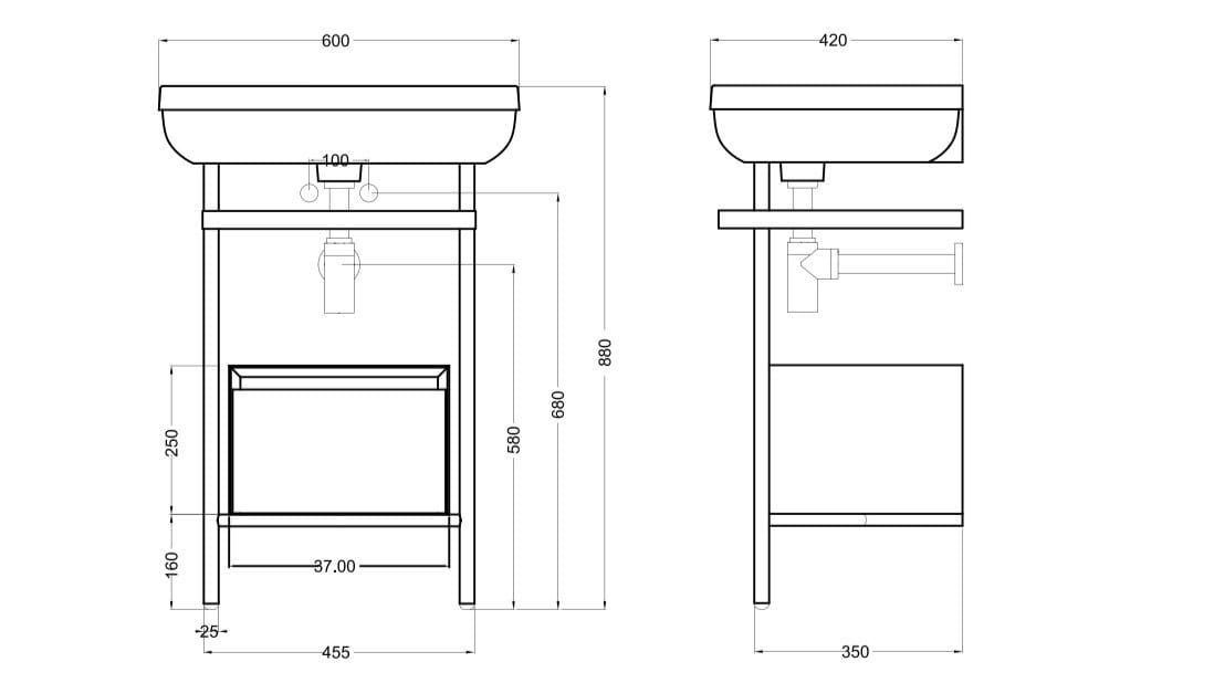 Напольная раковина из нержавеющей стали и дерева Axa Legacy ARCH-00123891 - Вид №10