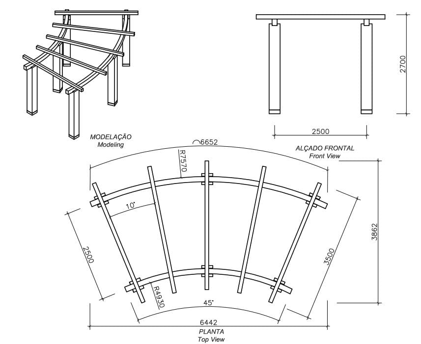 Изогнутый бетонный навес amop основы ARCH-00110569 - Вид №2
