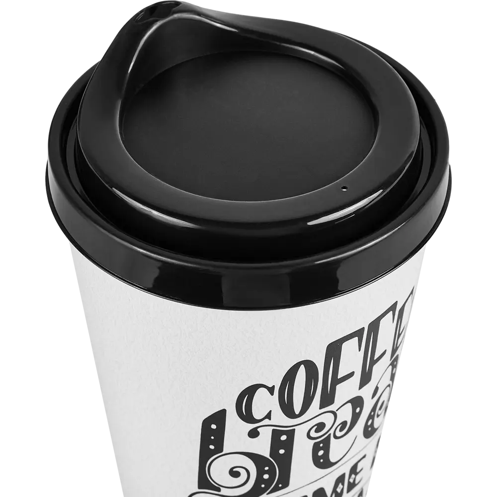 Стакан с крышкой Delinia Coffe Break 550 мл пластик цвет черный STLM-2211898 - Вид №6