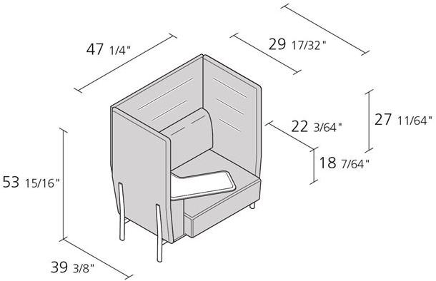 Alias Индивидуальное рабочее место из ткани Eleven high sun-id-1505004 - Вид №3