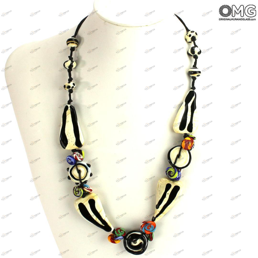 4800 ORIGINALMURANOGLASS Ожерелье с венецианскими бусинами Zattere  см 