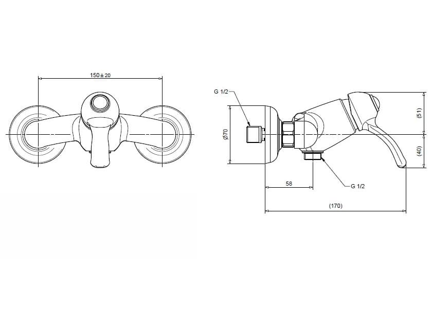 Смеситель для душа из хромированной латуни Bugnatese Lem ARCH-00098702 - Вид №2