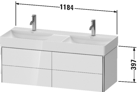 XS416400707 XSquare Тумбочка подвесная Бетонно-серый матовый декор Duravit - Вид №1